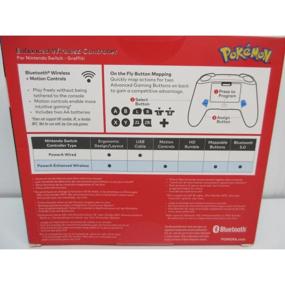 Nintendo Switch Grafitti Enhanced Wireless Controller Pokemon Pikachu New Sealed